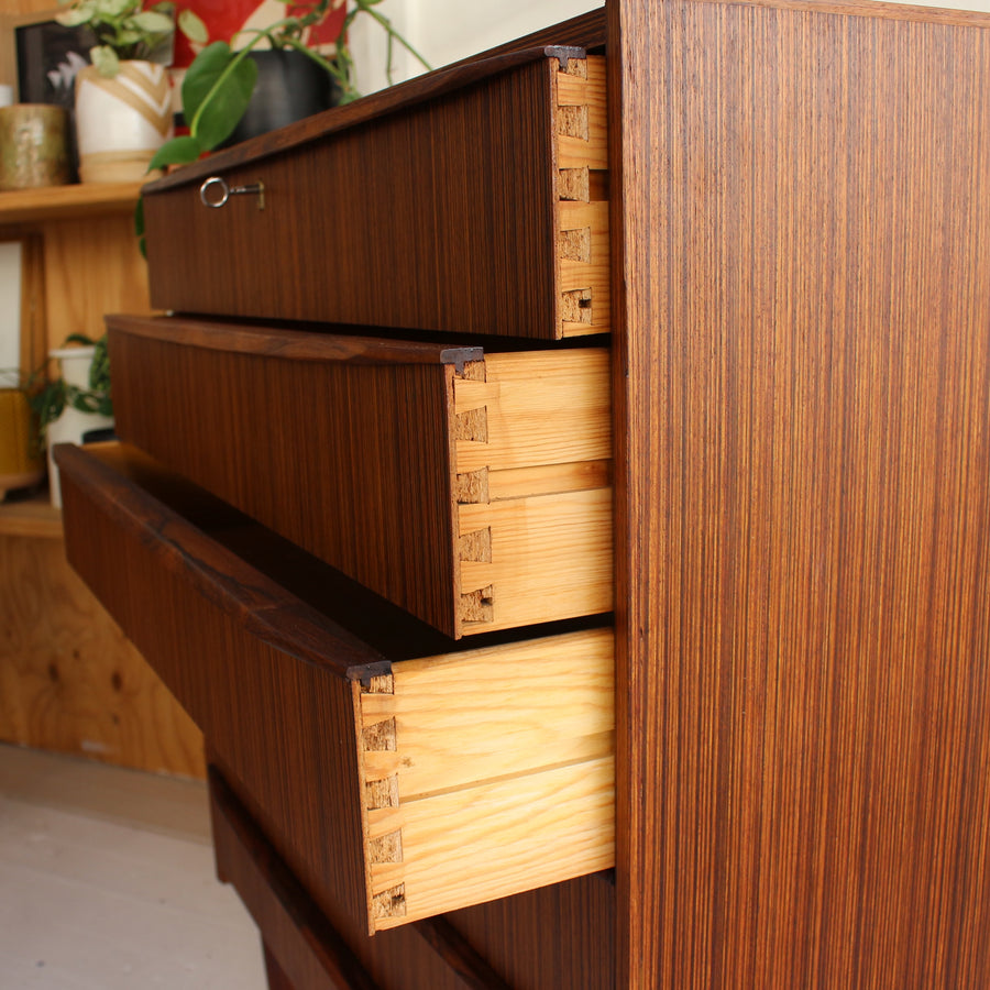 Brazilian rosewood chest of drawers