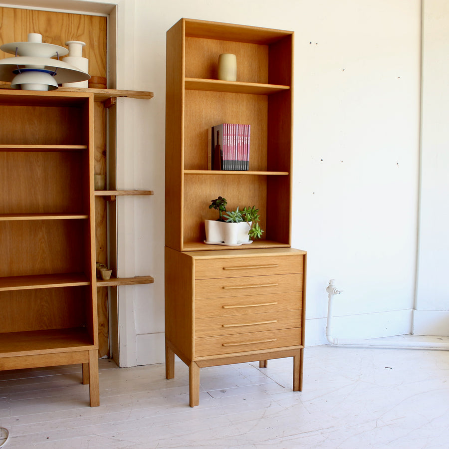 Swedish oak wall unit by Alf Svensson