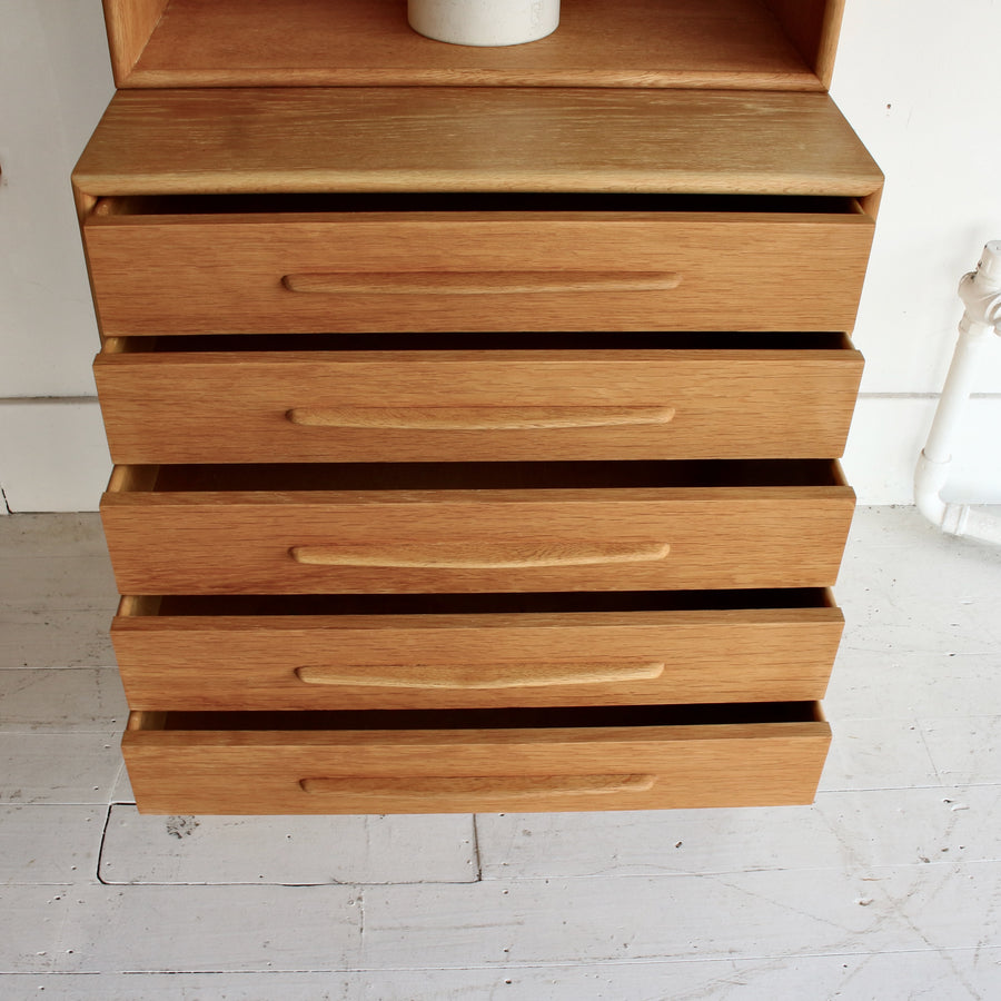 Swedish oak wall unit by Alf Svensson