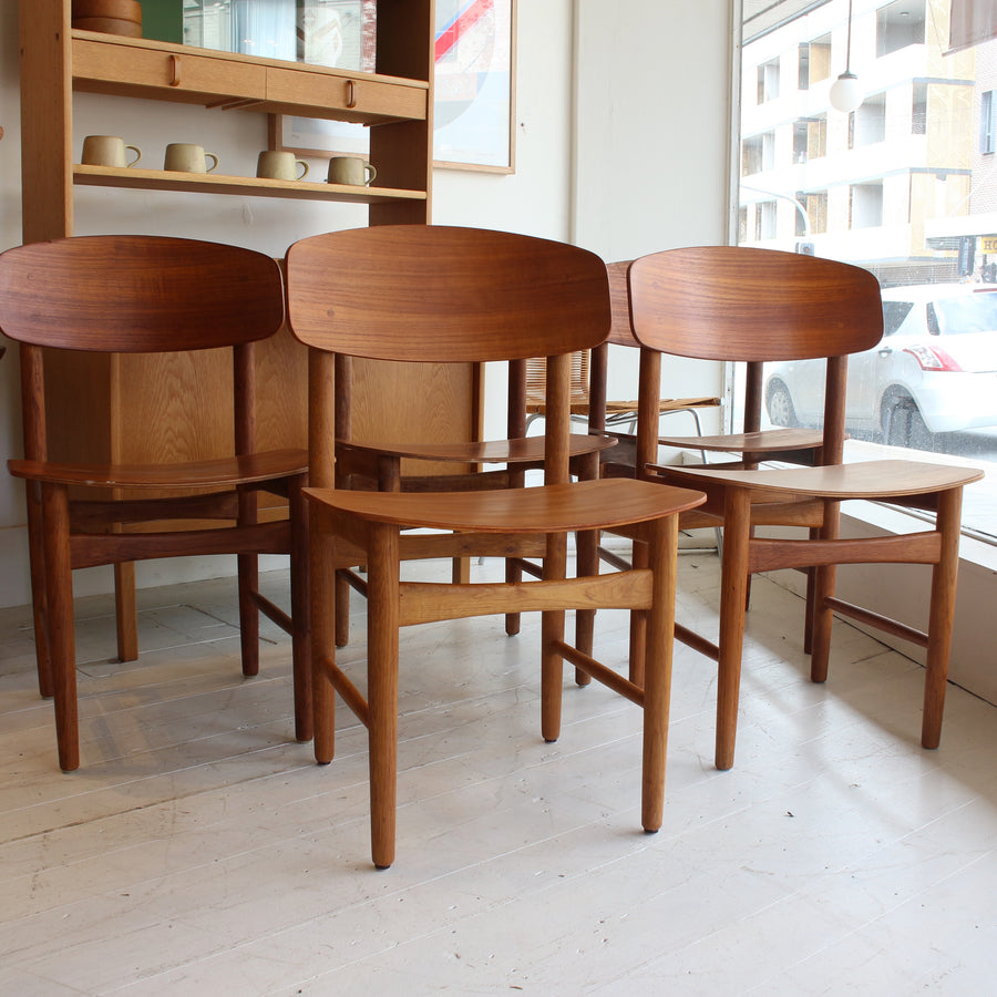 Børge Mogensen Danish teak and oak chairs model 122.