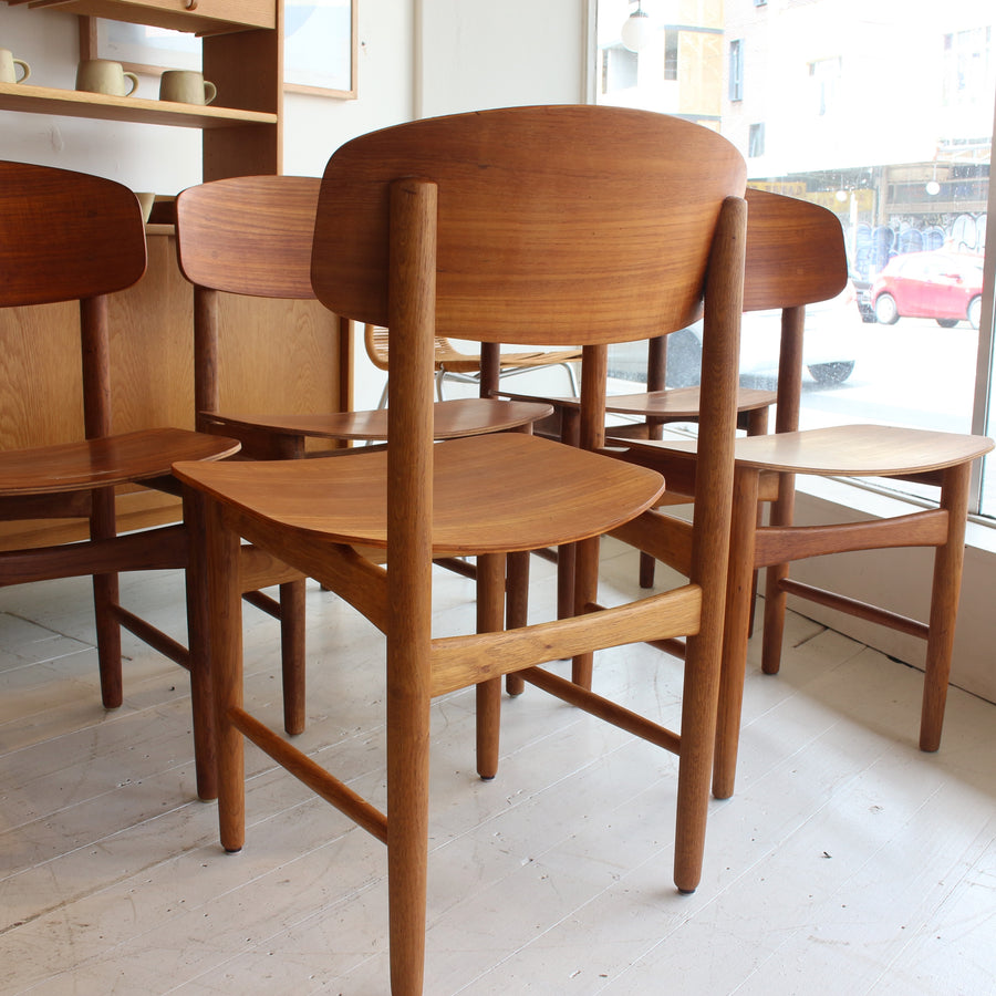 Børge Mogensen Danish teak and oak chairs model 122.
