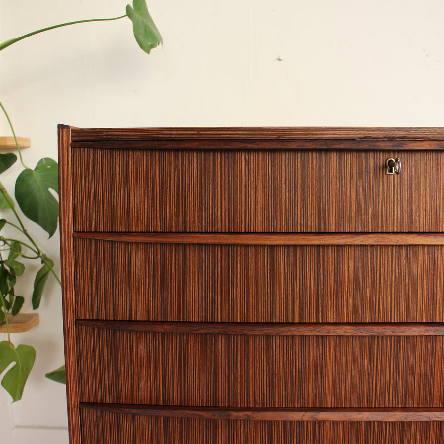 Brazilian rosewood chest of drawers