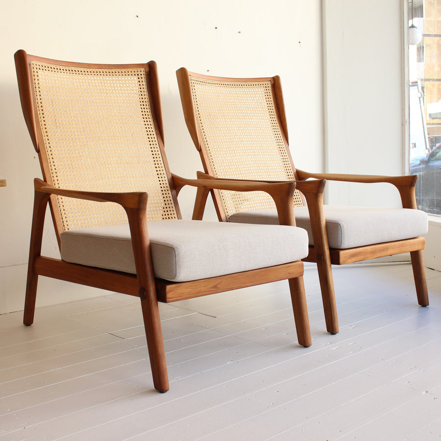 Pair Danish Deluxe Inga armchairs