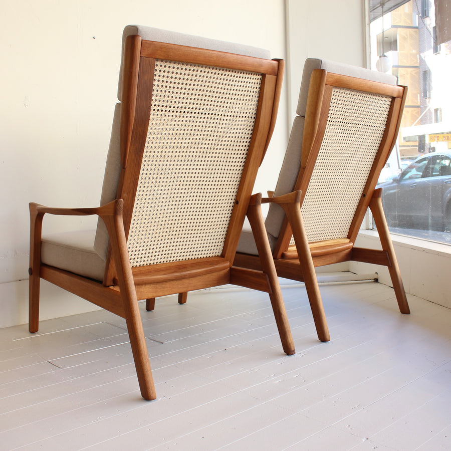 Pair Danish Deluxe Inga armchairs