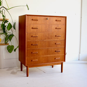 Danish mid-century teak chest of drawers