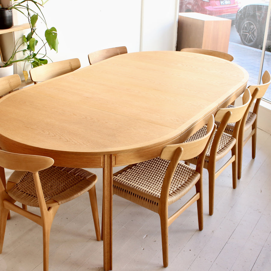 Danish oak extension dining table