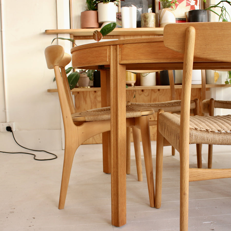 Danish oak extension dining table