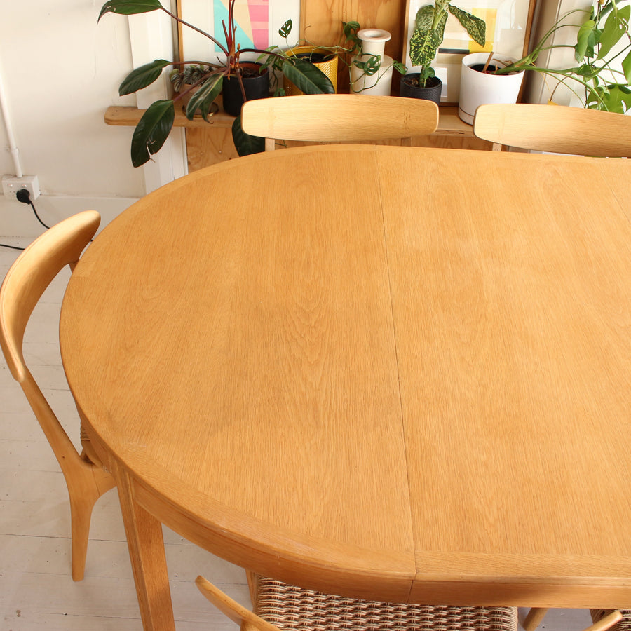 Danish oak extension dining table