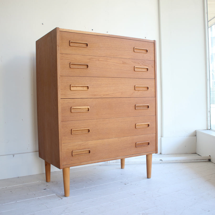 Danish oak tallboy by Westergaards
