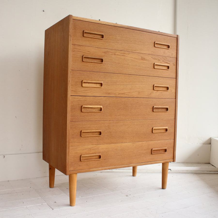 Danish oak tallboy by Westergaards