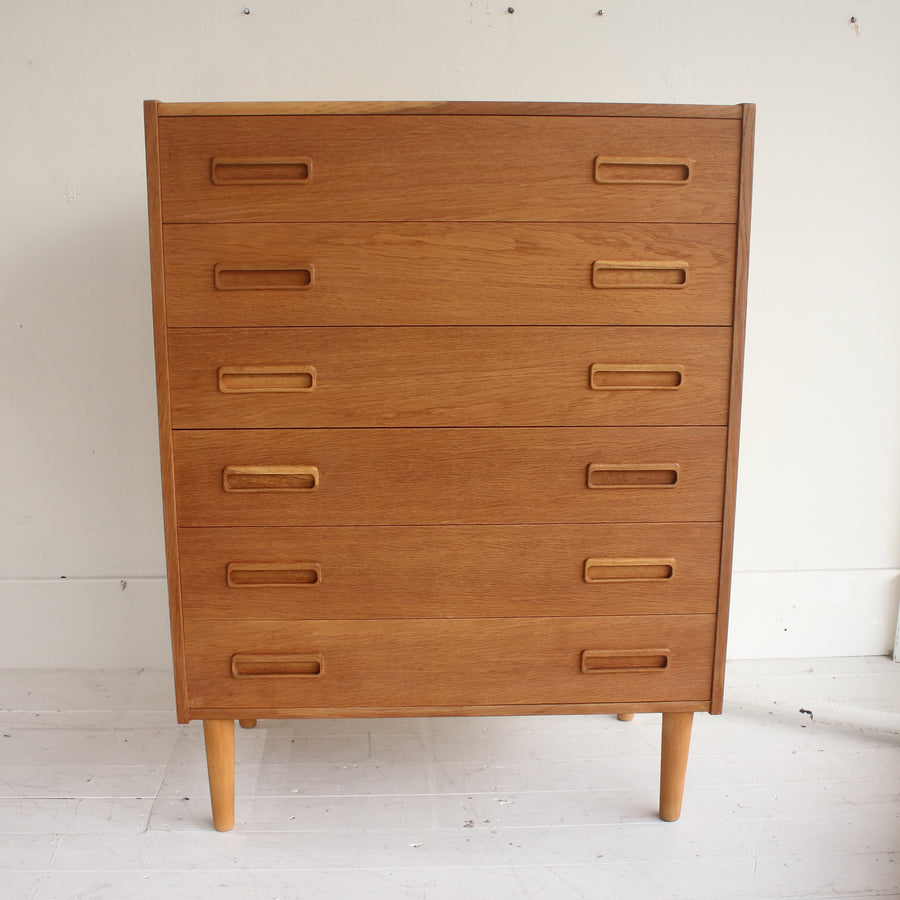 Danish oak tallboy by Westergaards