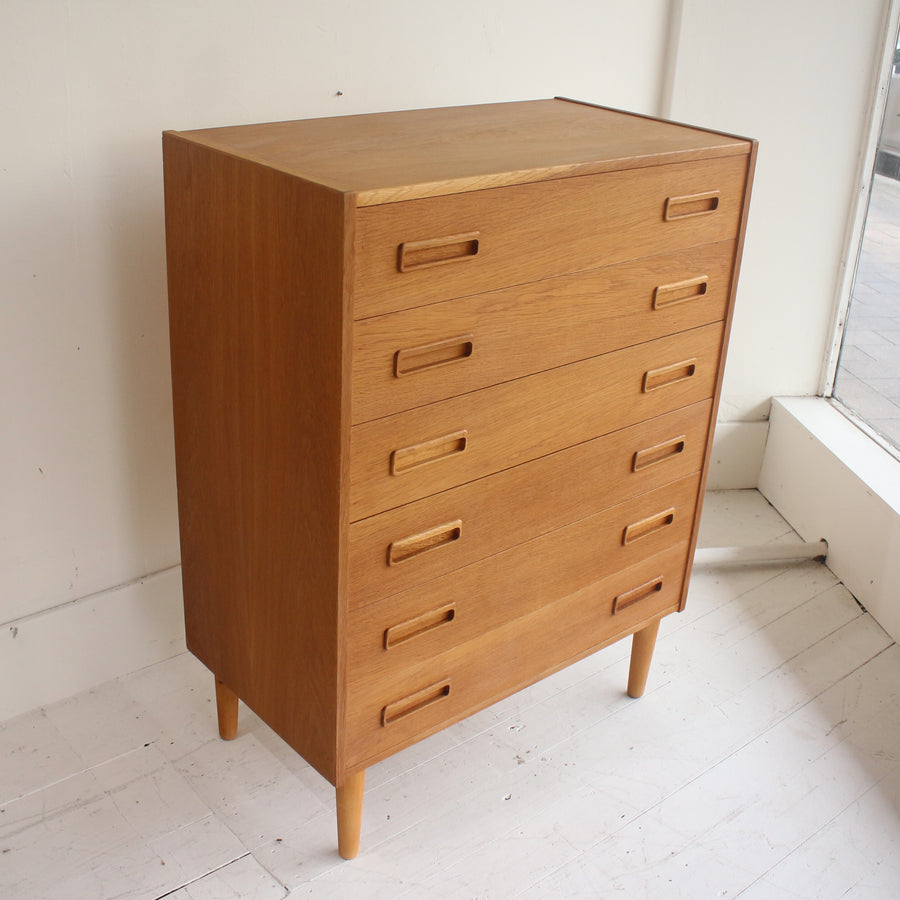 Danish oak tallboy by Westergaards