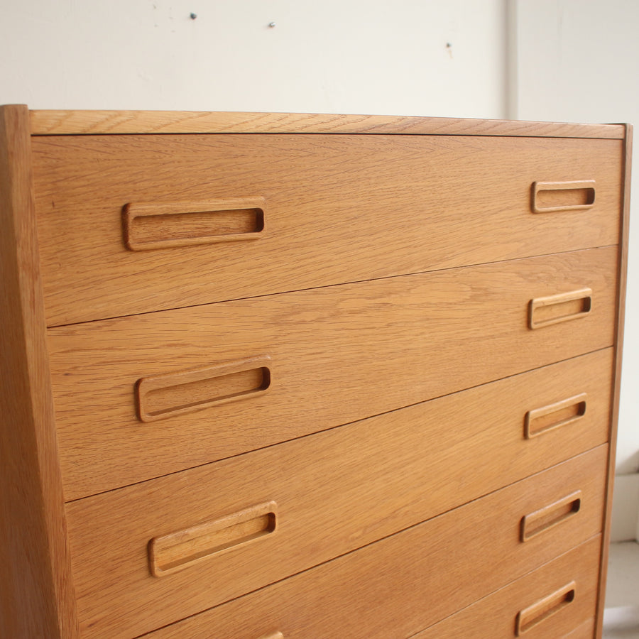 Danish oak tallboy by Westergaards