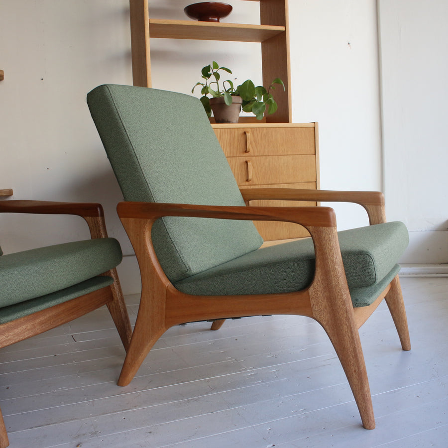 Pair FLER SC58 Australian mid century armchairs