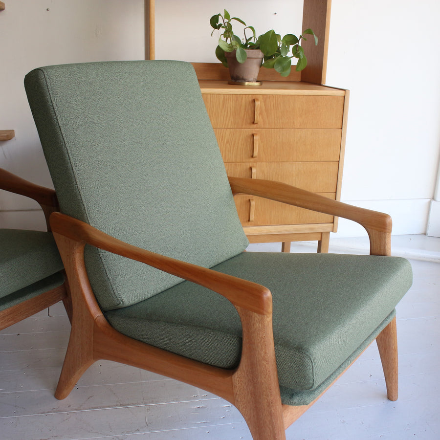 Pair FLER SC58 Australian mid century armchairs
