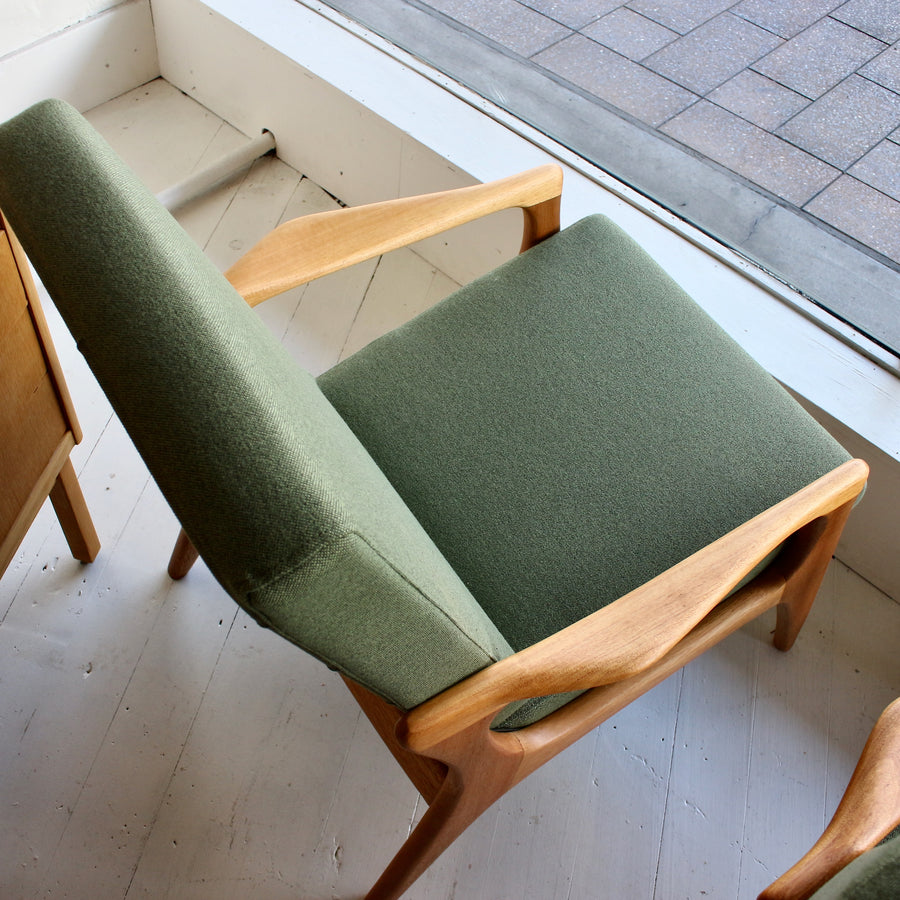 Pair FLER SC58 Australian mid century armchairs