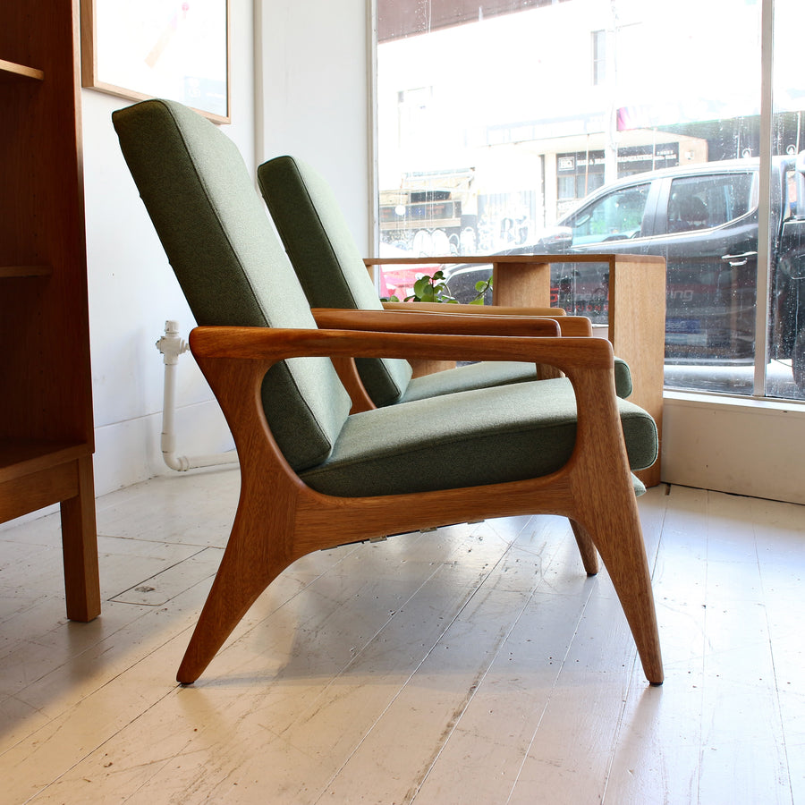 Pair FLER SC58 Australian mid century armchairs