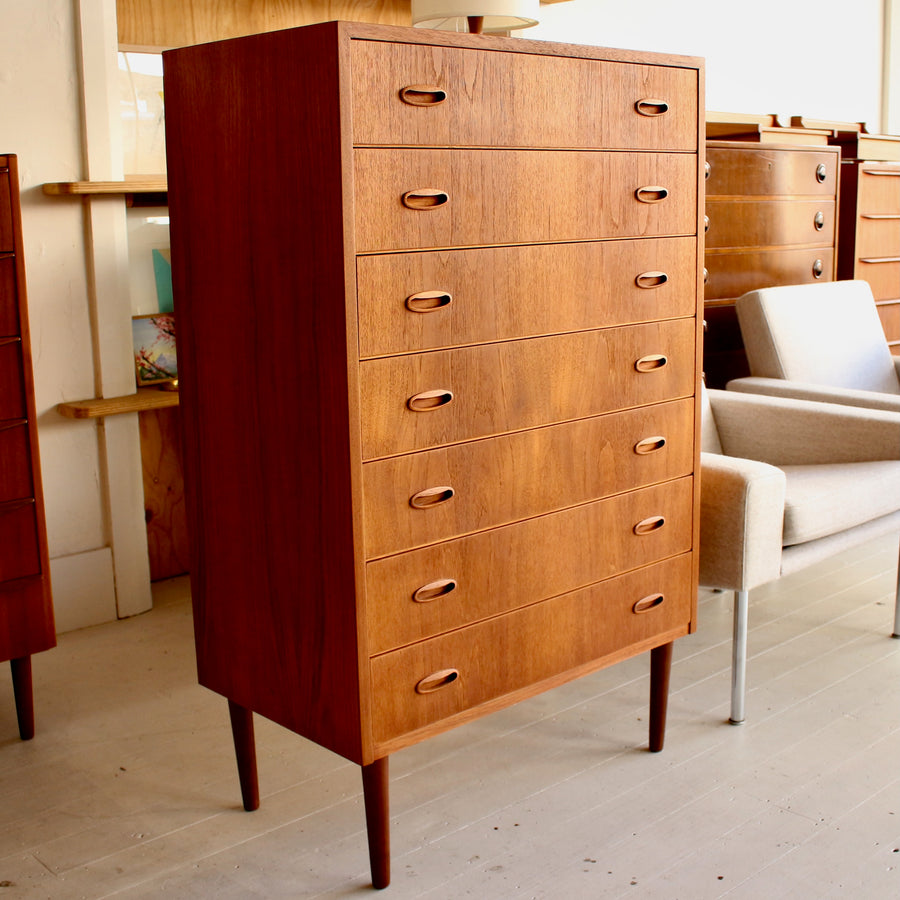 Large 7 drawer Danish chest of drawers