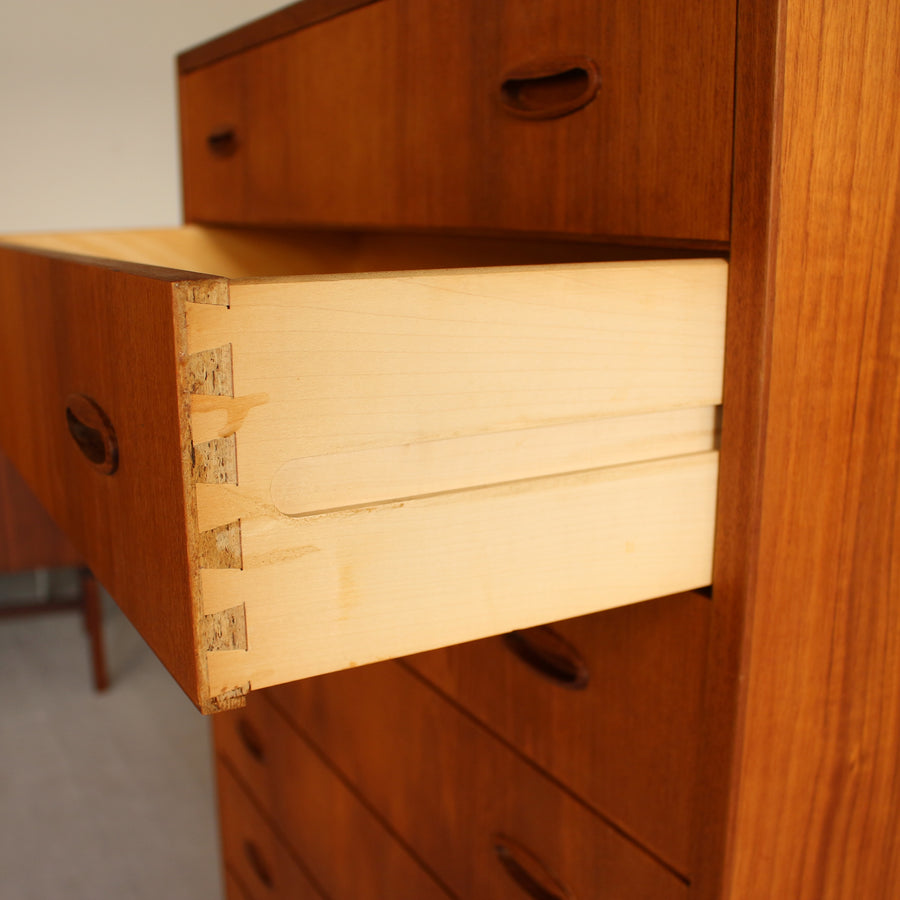 Large 7 drawer Danish chest of drawers