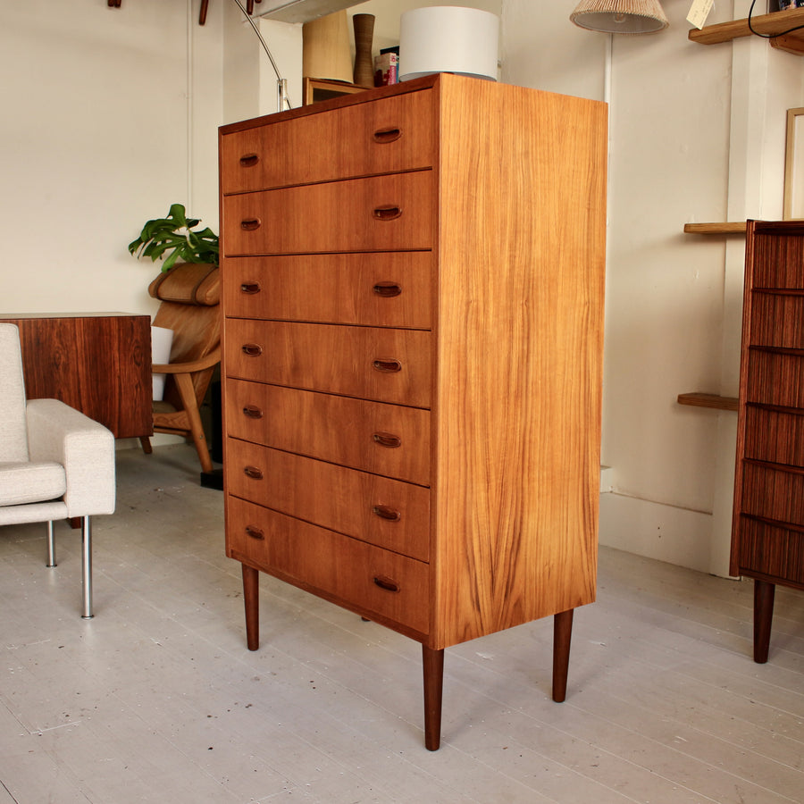 Large 7 drawer Danish chest of drawers