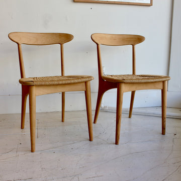 Pair mid century Japanese chairs