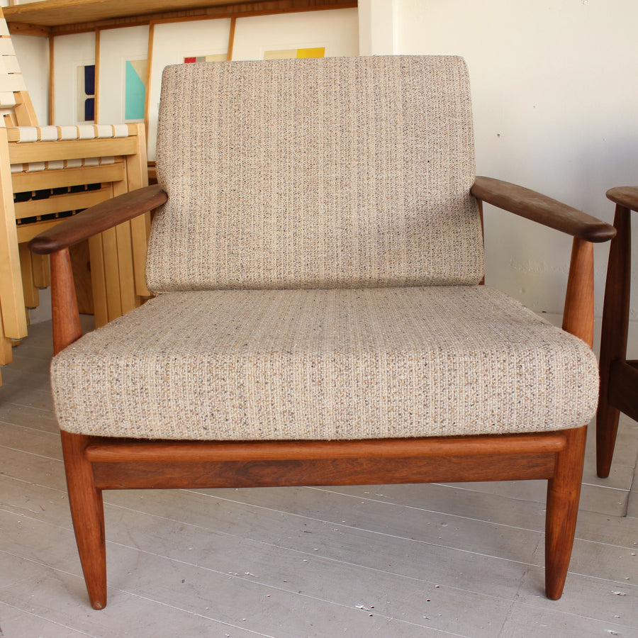 Pair Parker 'wraparound' armchairs