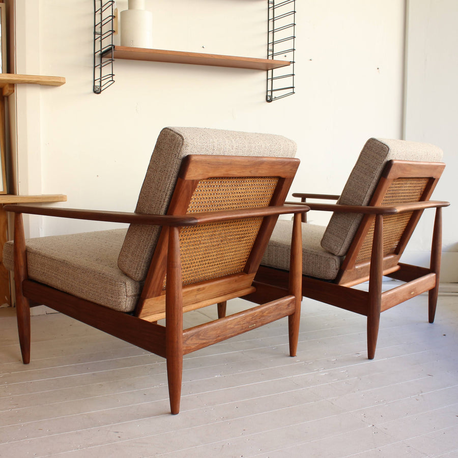 Pair Parker 'wraparound' armchairs