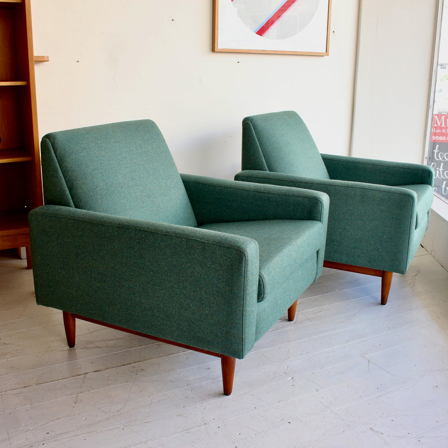 Parker mid century upholstered armchair. Model 133