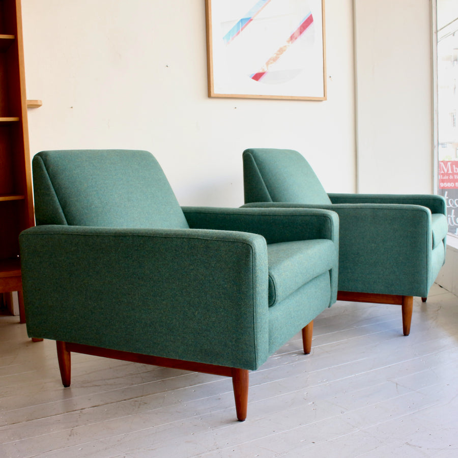 Parker mid century upholstered armchair. Model 133