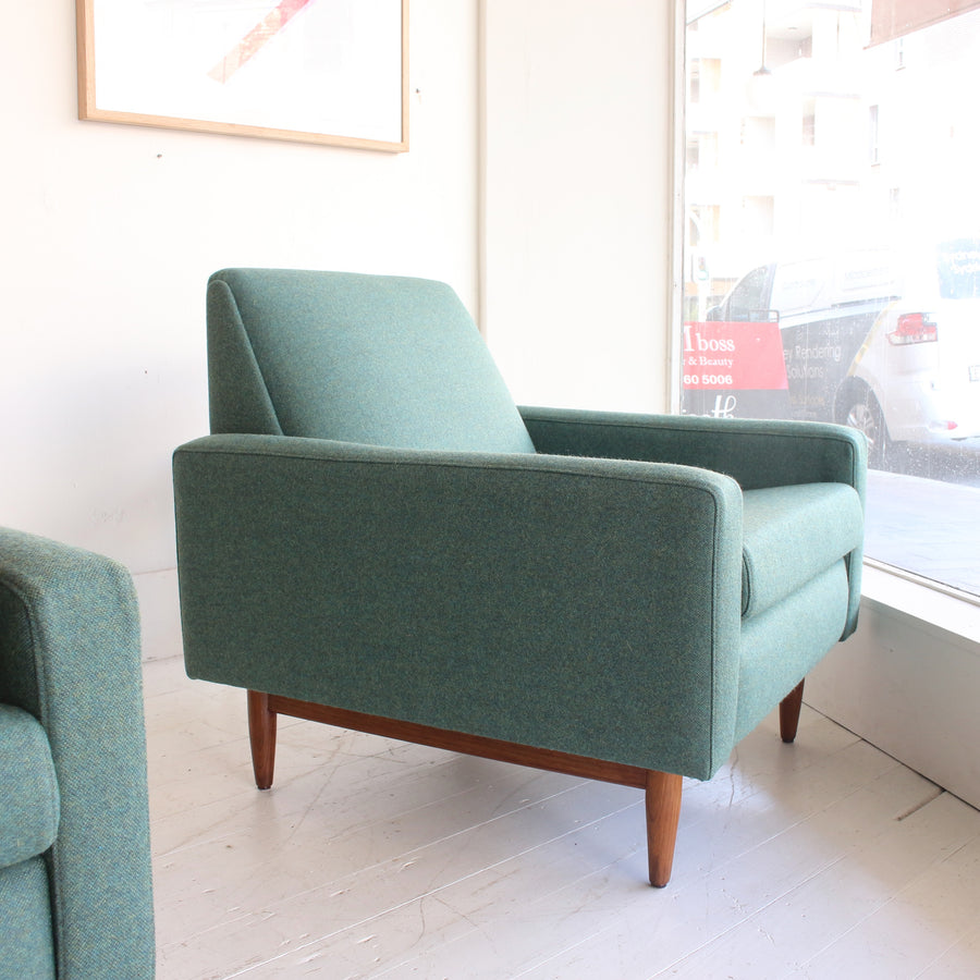 Parker mid century upholstered armchair. Model 133