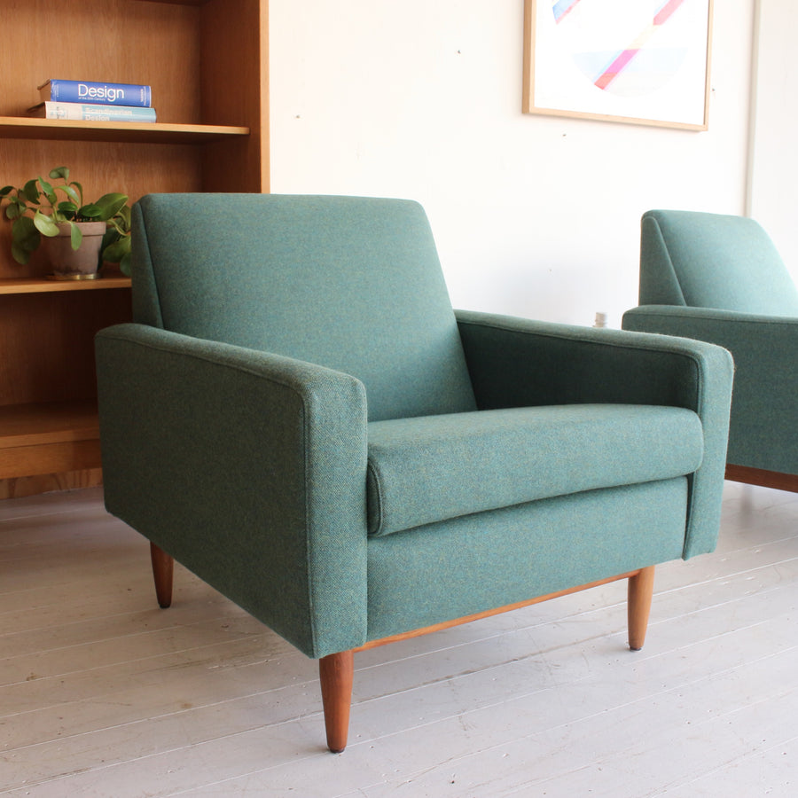 Parker mid century upholstered armchair. Model 133