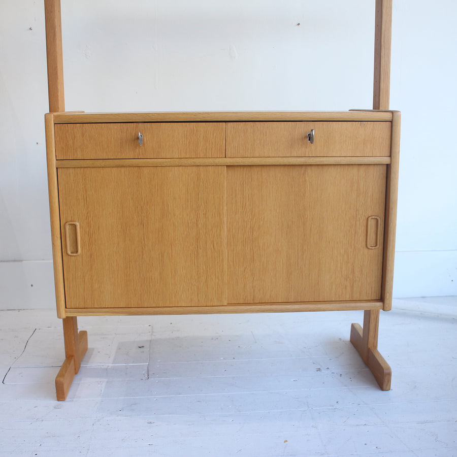 Swedish mid century oak wall unit