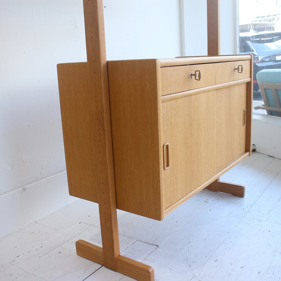 Swedish mid century oak wall unit