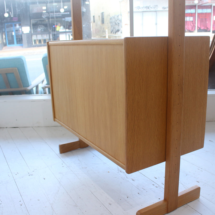 Swedish mid century oak wall unit