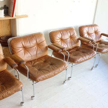 Lindlöfs Mobler Chrome and Leather Loungechair