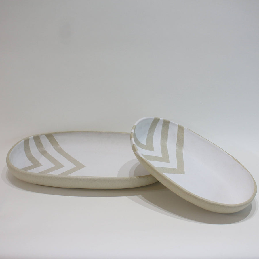Nic Ceramics 'Chevron' Medium Oval Platter