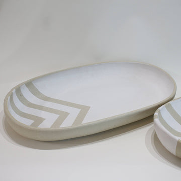 Nic Ceramics 'Chevron' Large Oval Platter
