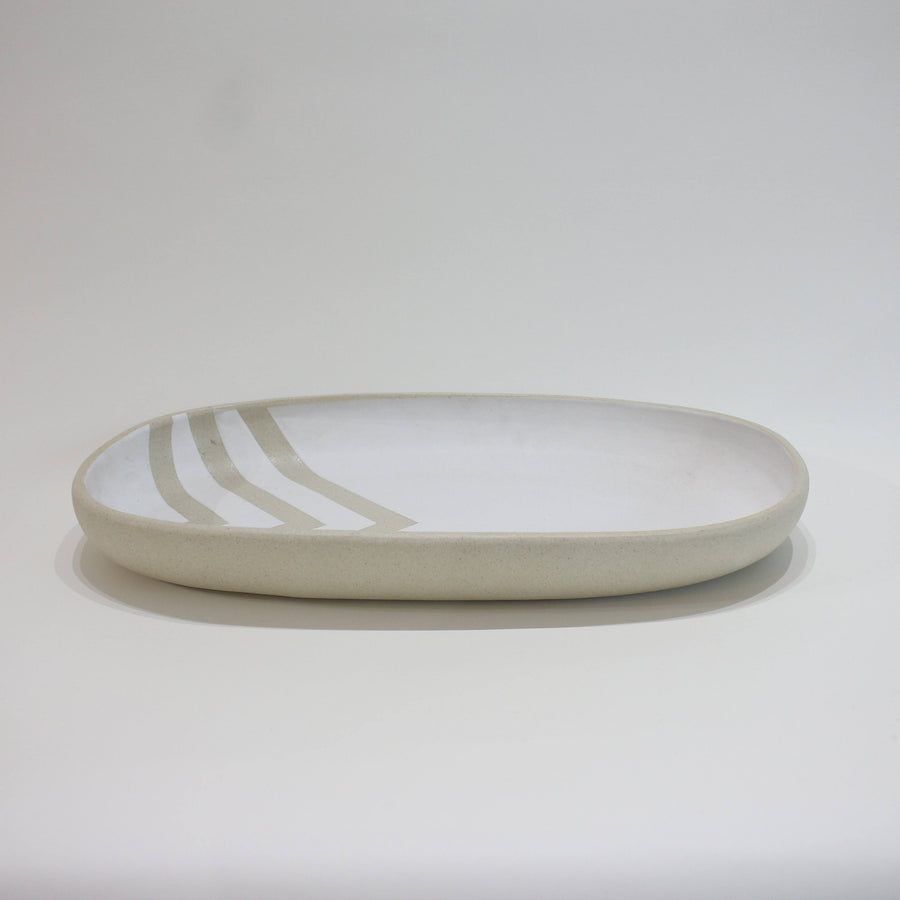 Nic Ceramics 'Chevron' Large Oval Platter