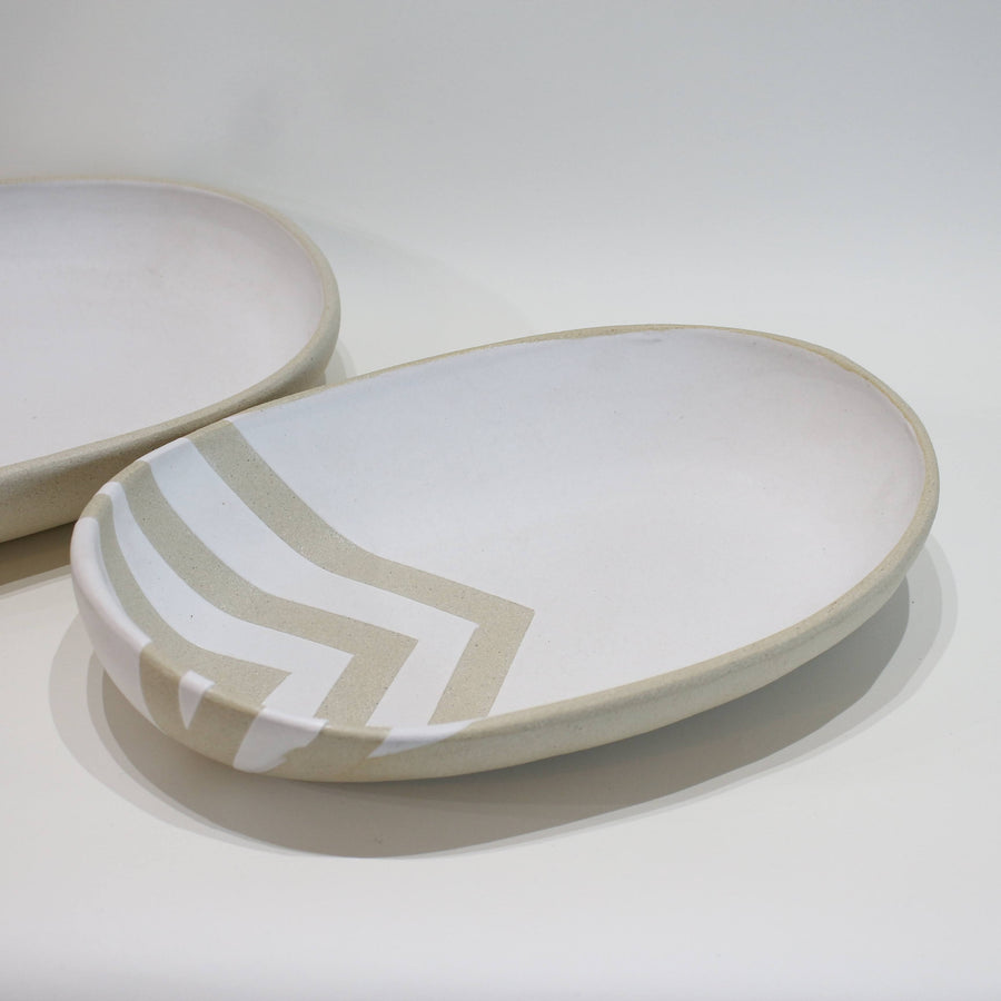 Nic Ceramics 'Chevron' Medium Oval Platter